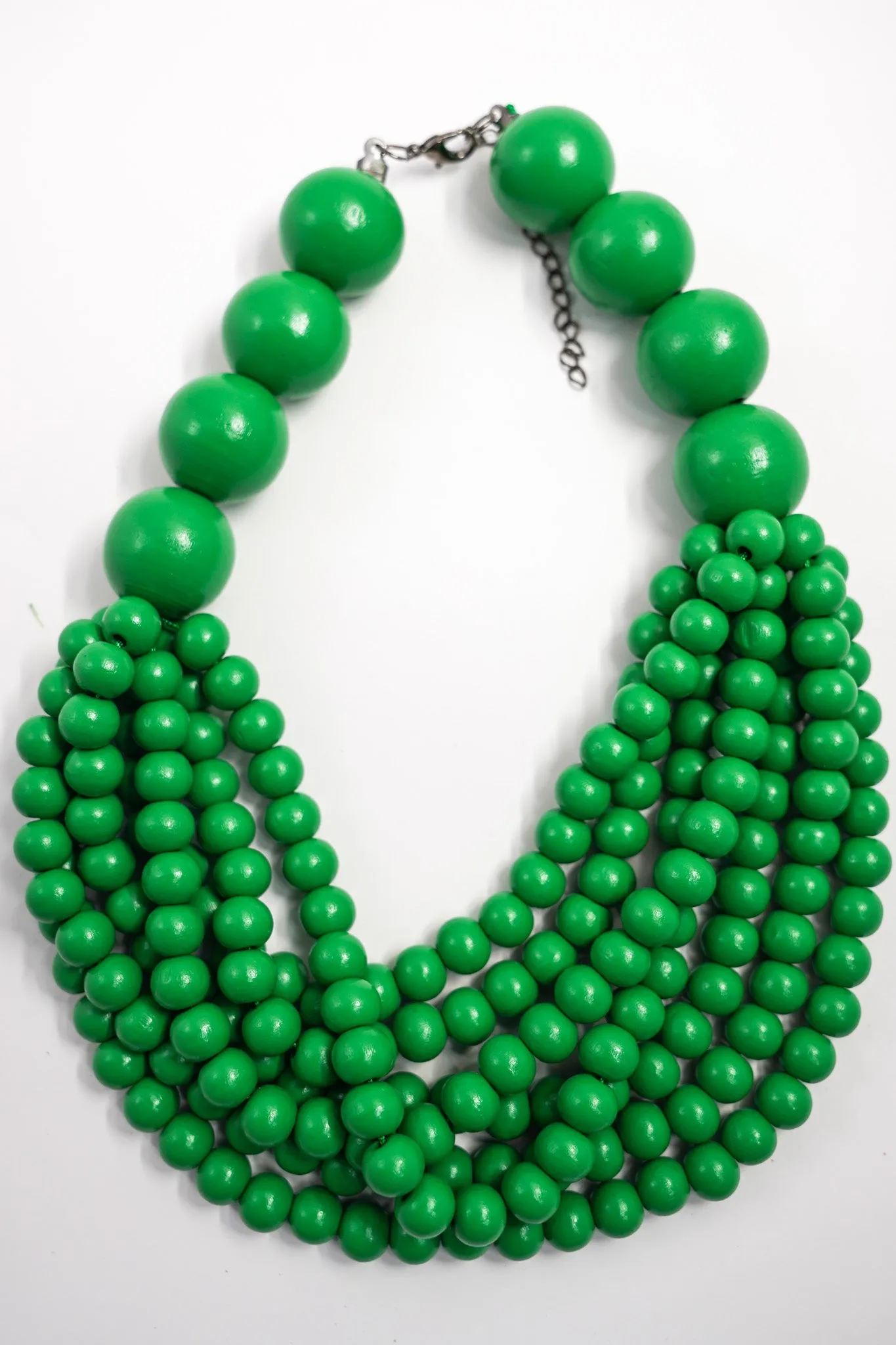 Green Wooden Beaded Necklace