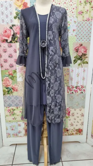Grey 3-Piece Pants Set LR0545