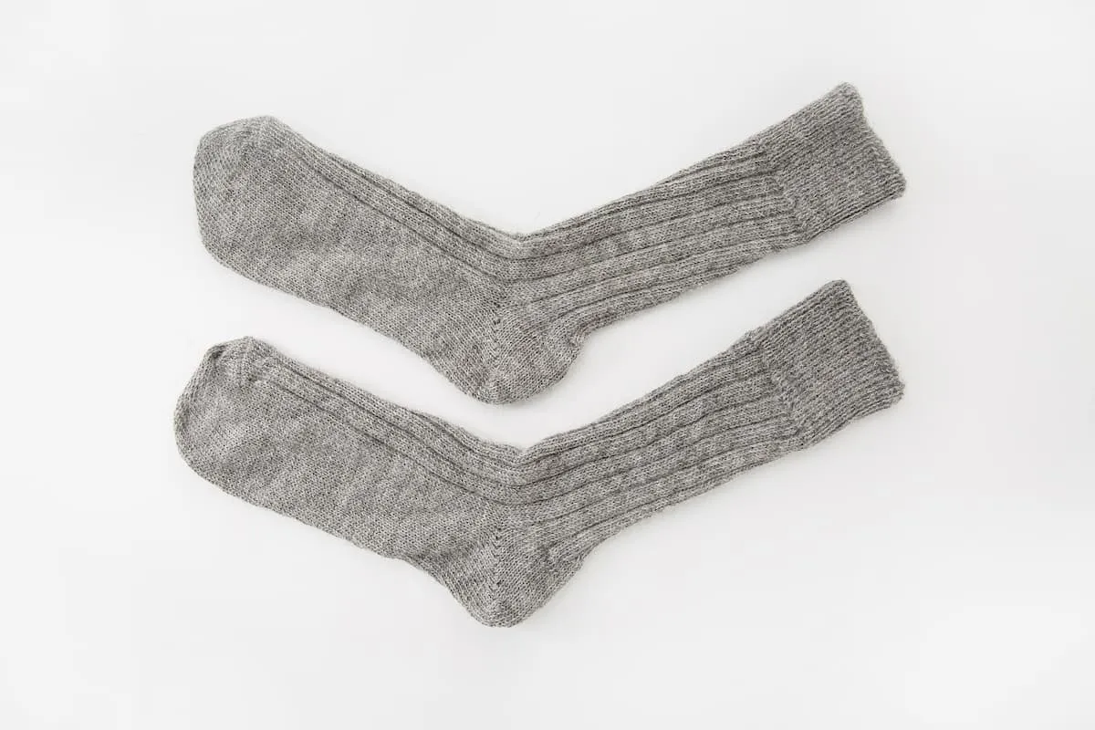 Grey Alpaca Bed Socks  - Made in Britain