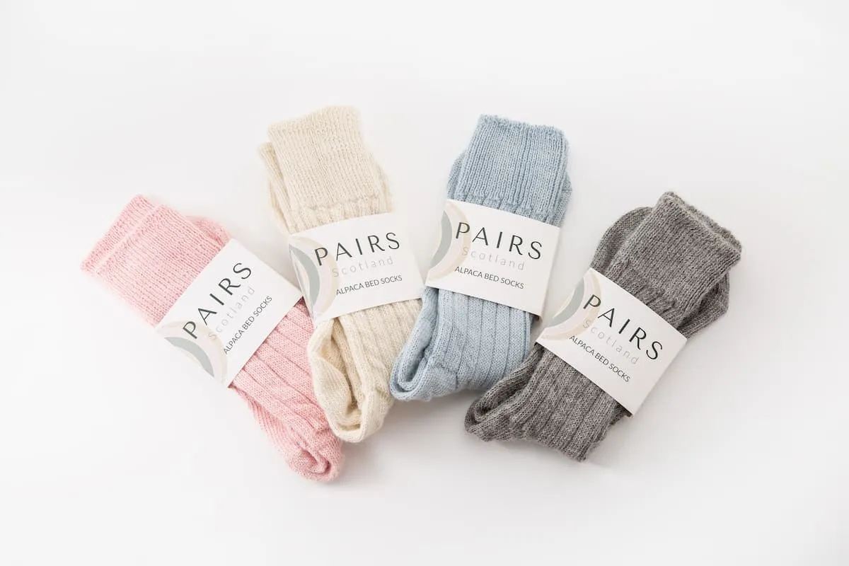 Grey Alpaca Bed Socks  - Made in Britain