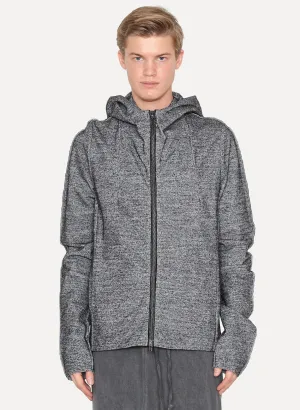 Grey Melange Layered Hood Jacket