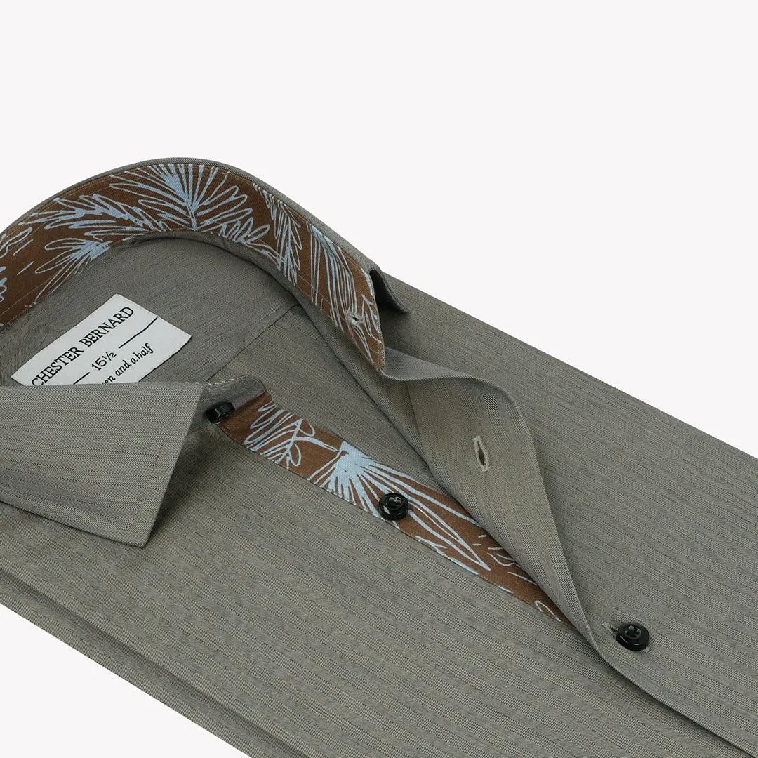 Grey With Brown Leaf Inlay OL-266