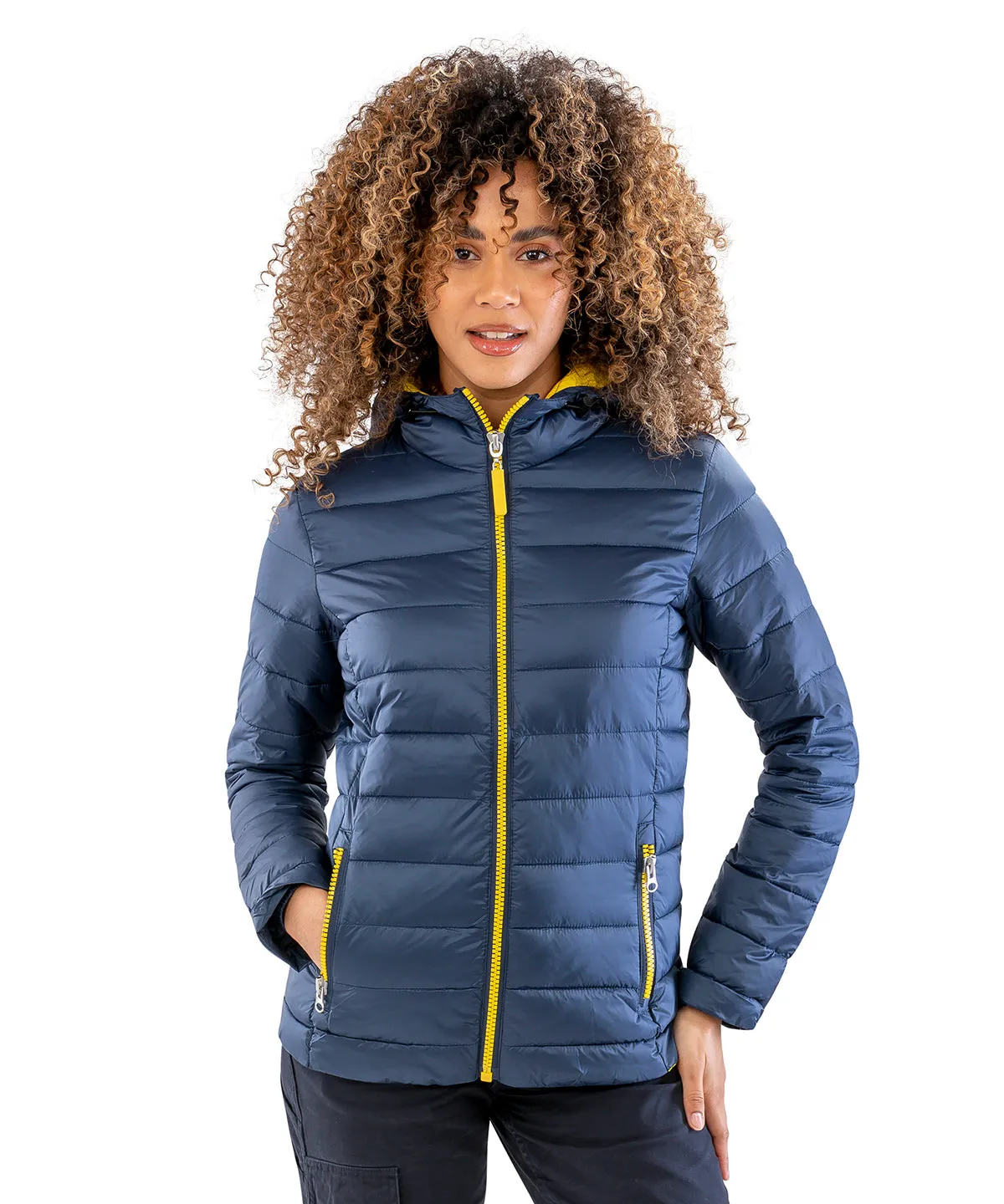 Grey/Orange - Women's Urban snow bird hooded jacket