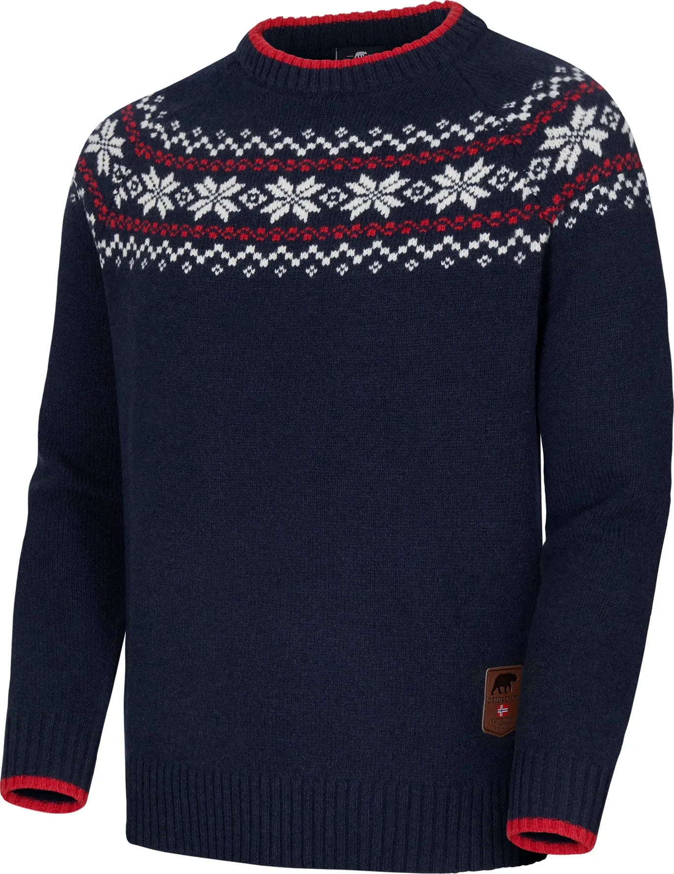 Gridarmor Men&#x27;s Snøkrystall Round Neck Ullgenser Navy/White/Red | Buy Gridarmor Men&#x27;s Snøkrystall Round Neck Ullgenser Navy/White/Red here | Outnorth