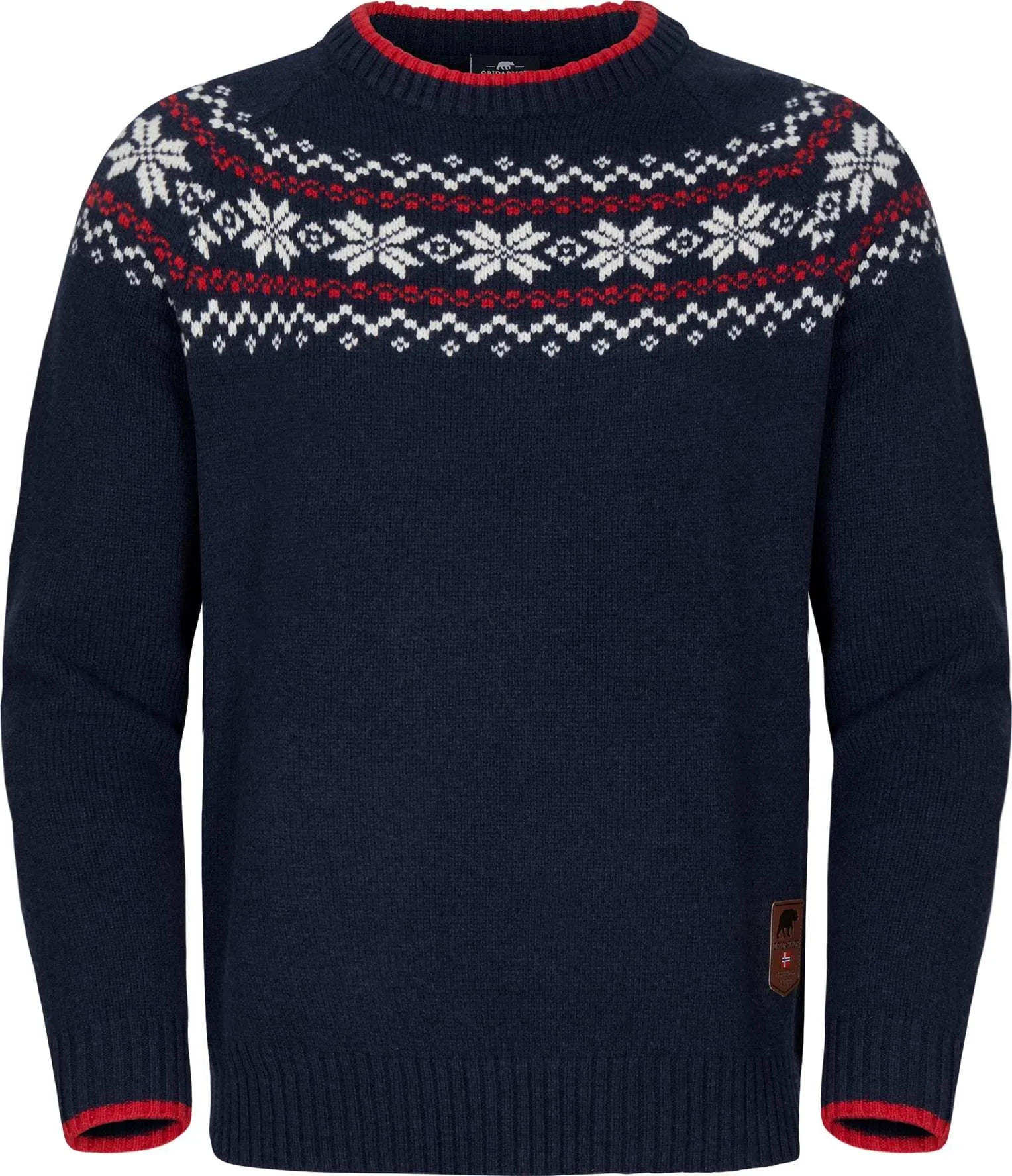 Gridarmor Men&#x27;s Snøkrystall Round Neck Ullgenser Navy/White/Red | Buy Gridarmor Men&#x27;s Snøkrystall Round Neck Ullgenser Navy/White/Red here | Outnorth