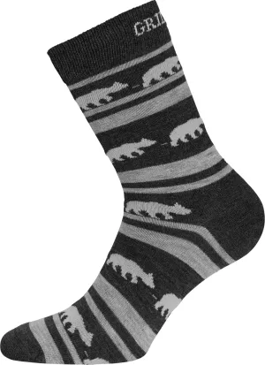 Gridarmor Striped Bear Merino Socks Dark Grey Melange | Buy Gridarmor Striped Bear Merino Socks Dark Grey Melange here | Outnorth