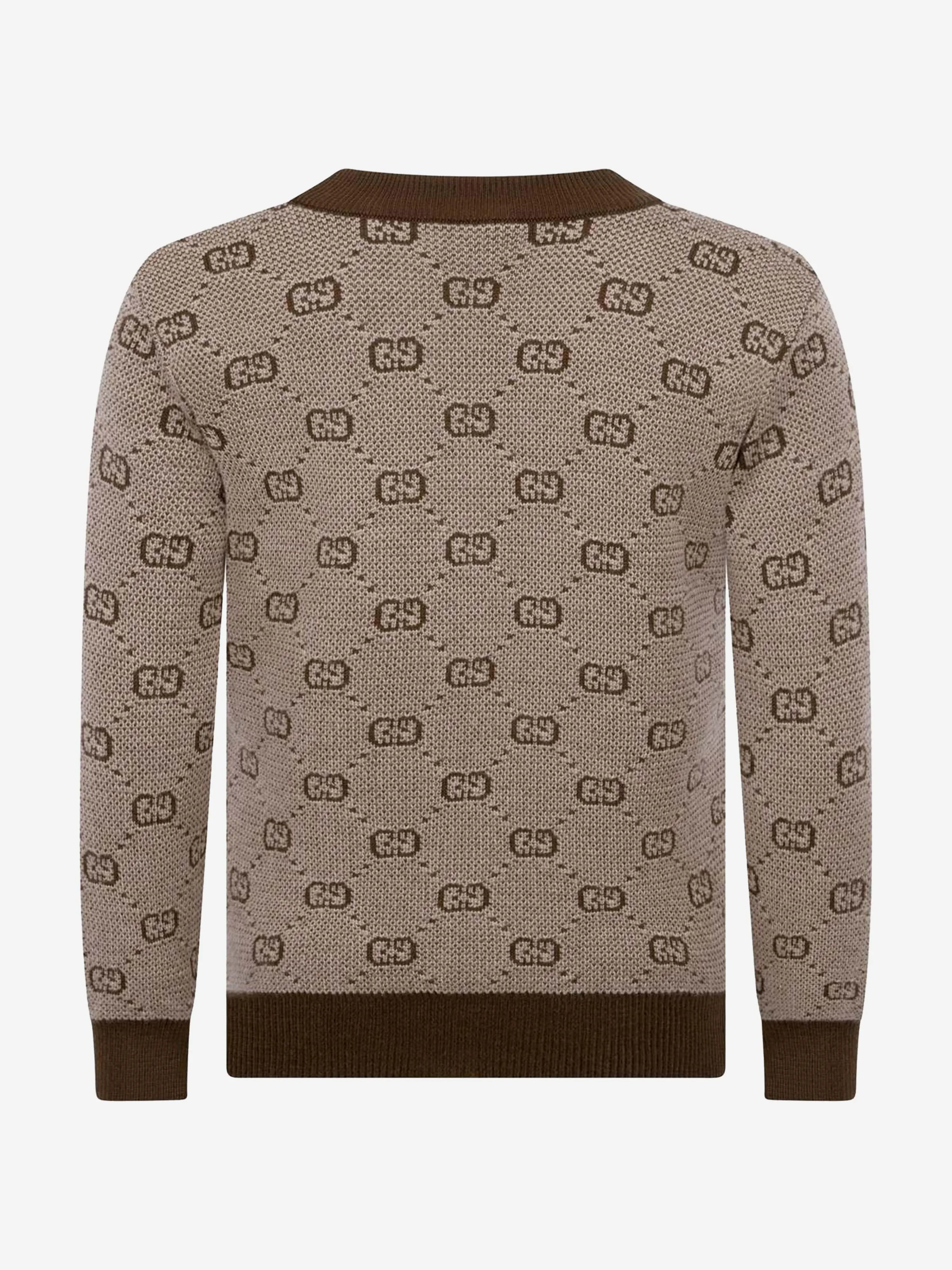 Gucci Boys Cardigan - Beige Wool GG Cardigan