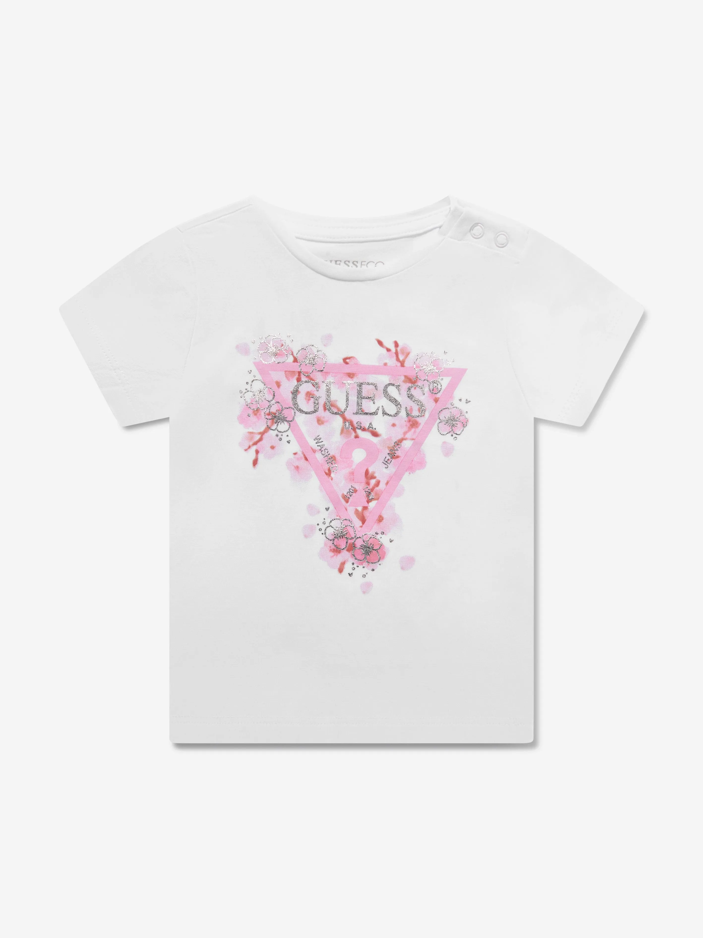 Guess Baby Girls Logo T-Shirt in White