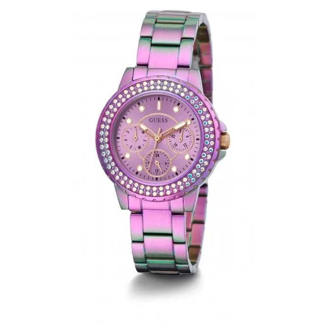 Guess Ladies Crown Jewel Stainless Steel Iridescent Watch GW0410L4