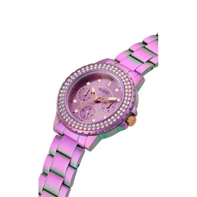 Guess Ladies Crown Jewel Stainless Steel Iridescent Watch GW0410L4