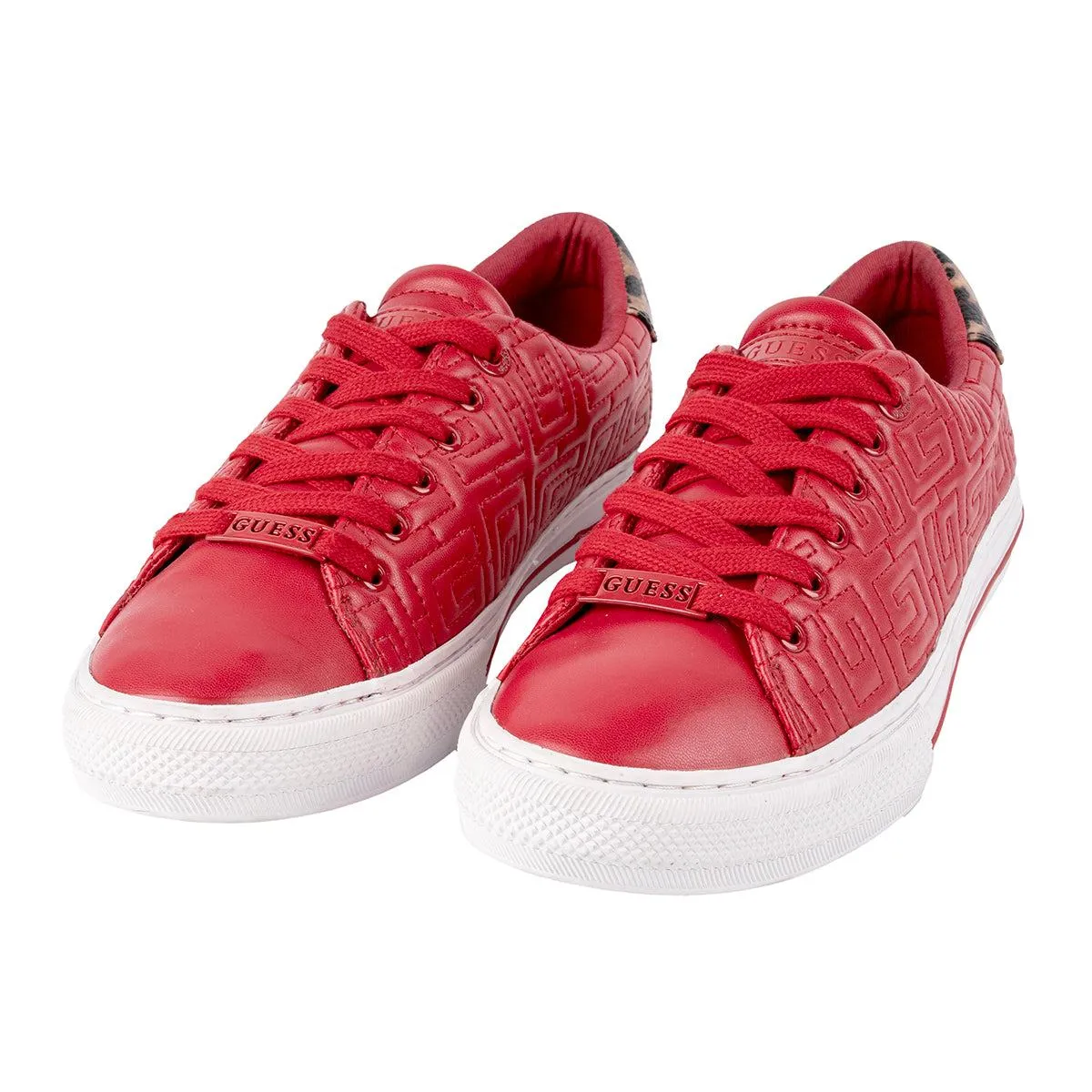 Guess Lodenn Low-Top Sneakers Leather Red Colour For Women