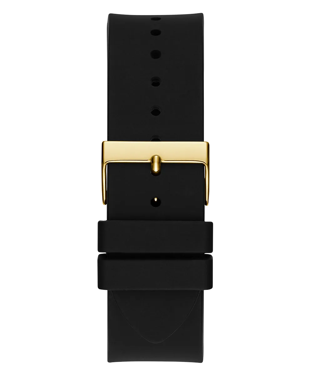 GUESS Mens Black Gold Tone Multi-function Watch