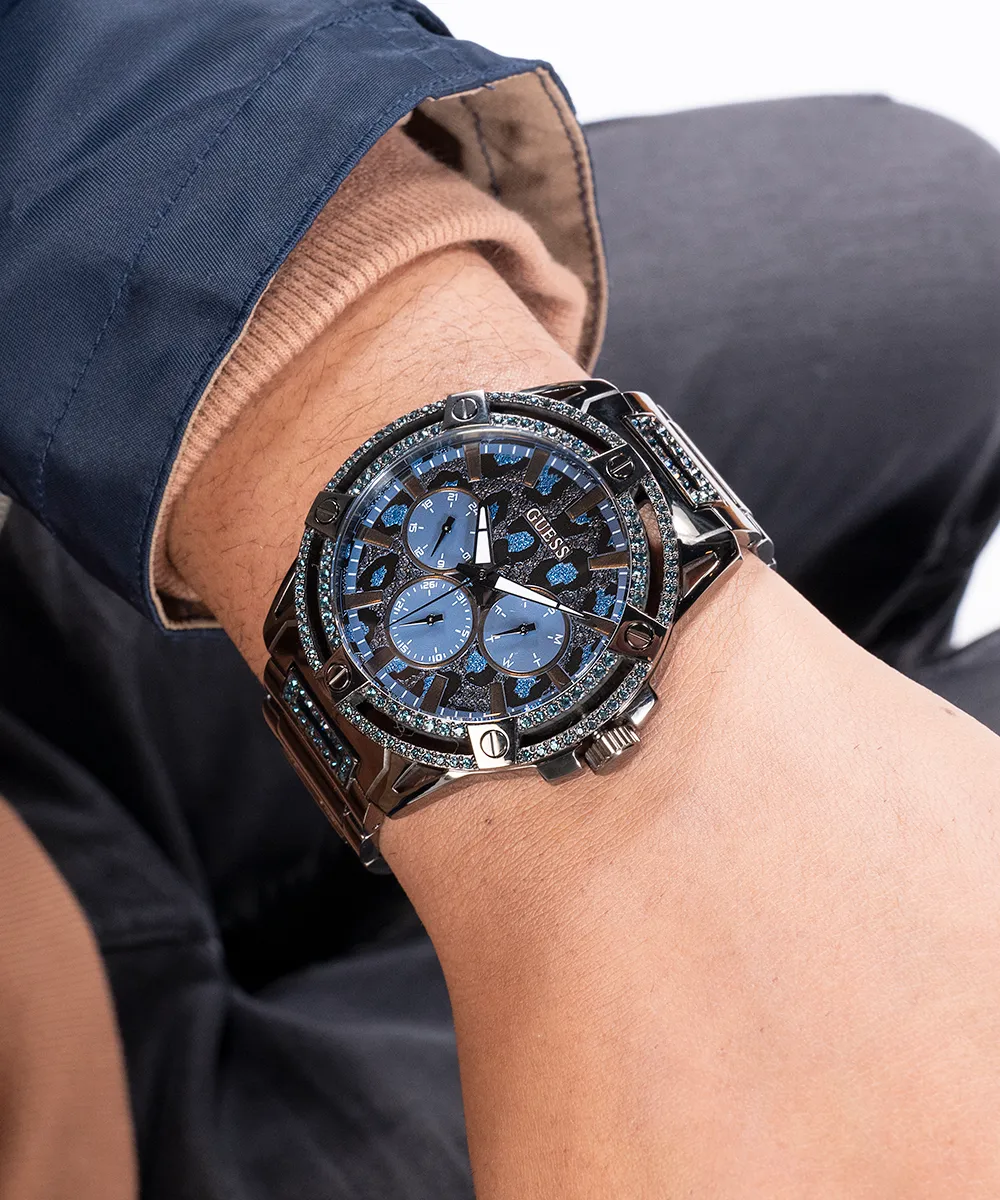 GUESS Mens Gunmetal Multi-function Watch