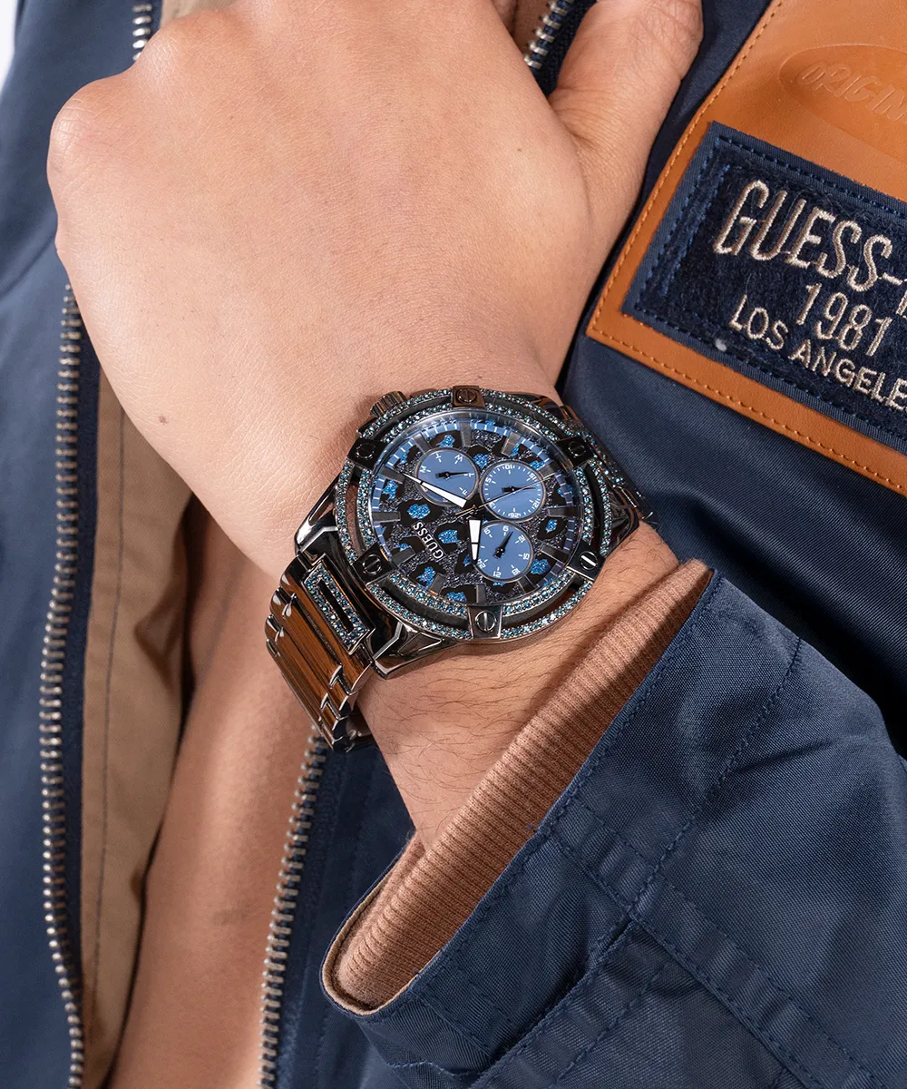 GUESS Mens Gunmetal Multi-function Watch