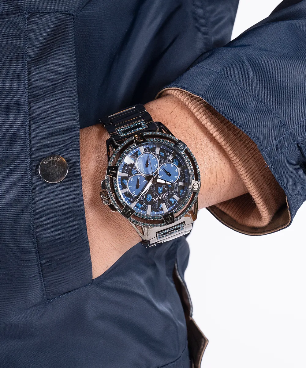 GUESS Mens Gunmetal Multi-function Watch