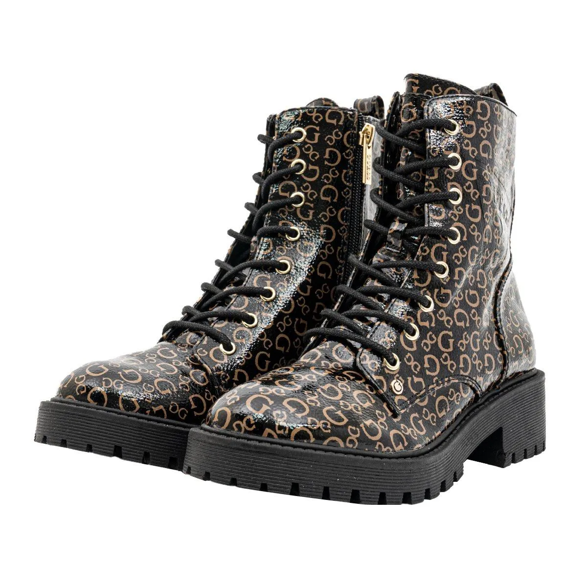Guess Platform Ankle Boots Leather Black Colour For Women