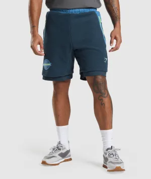 Gymshark Vibes Shorts - Navy/Lakeside Blue