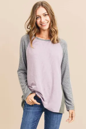 Hacci Brushed Comfy Sweater Top - H. Grey