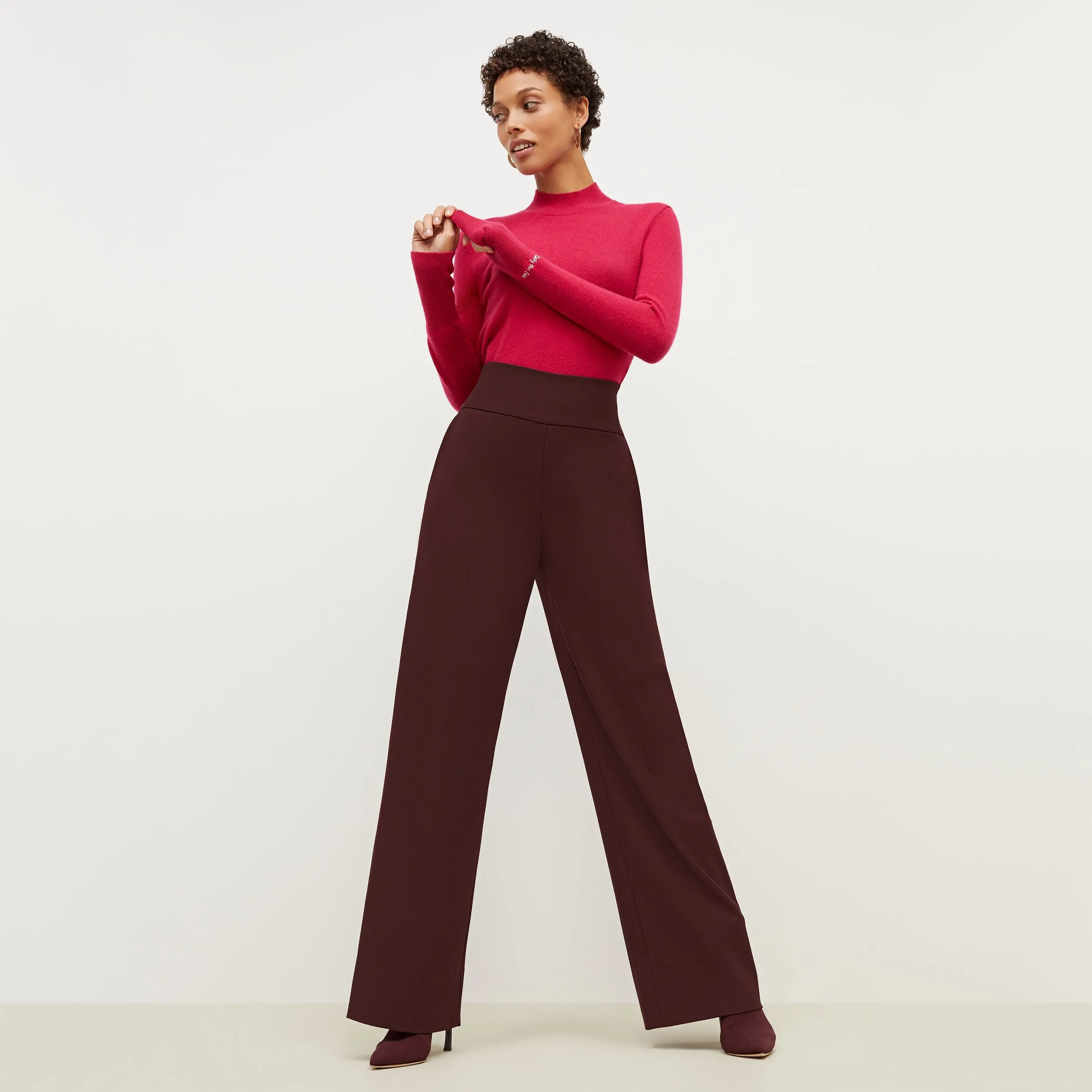 Hadley Pant - Sharkskin :: Garnet