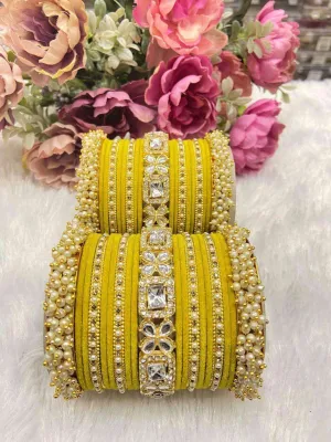 Haldi Look Designer Rajwadi Chooda