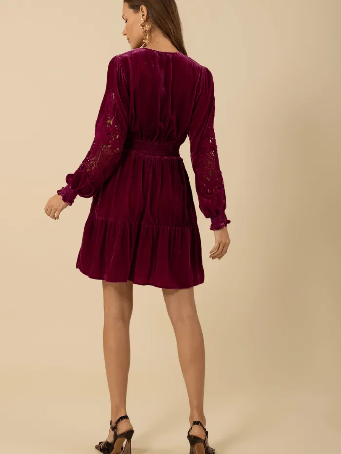 Hale Bob ALISON Washed Velvet Violet Dress 48CF620A