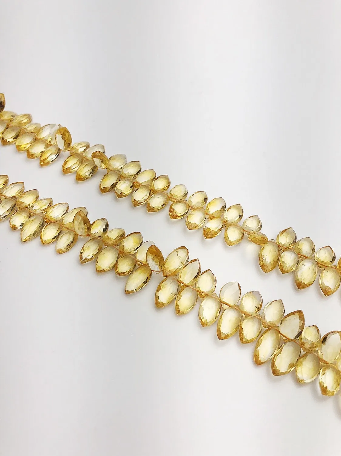 HALF OFF SALE - Citrine Faceted Gemstone Beads, Full Strand, Semi Precious Gemstone, 8"