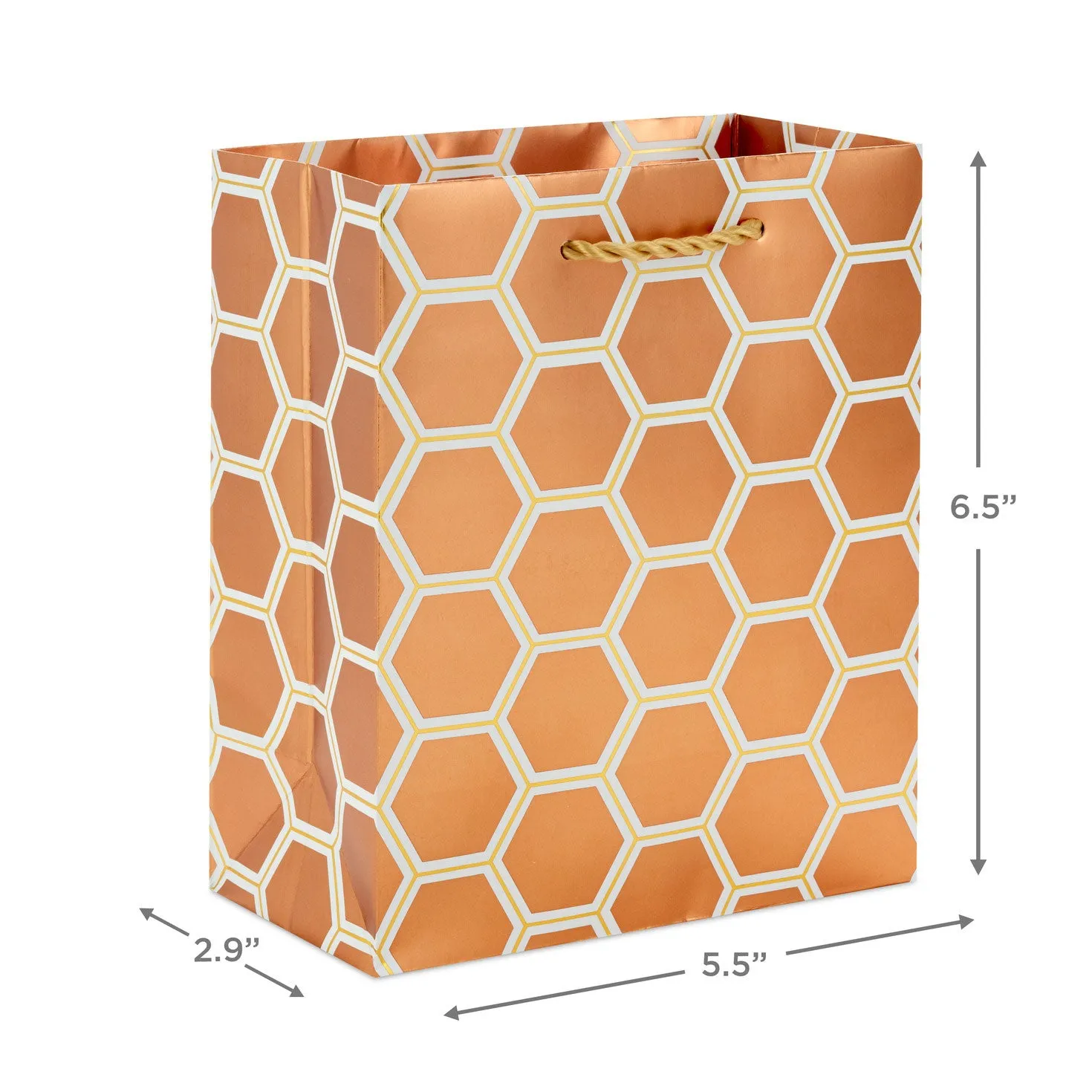 Hallmark 6.5'' Copper Hexagons Small Gift Bag