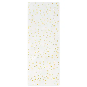 Hallmark Gold Foil Flecks on White Tissue Paper, 4 sheets