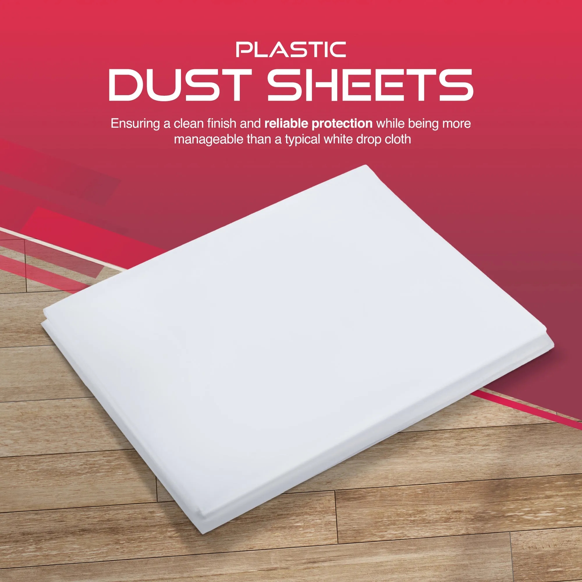 Haltons - White LDPE Dust Sheets - Paint Protection & Dust Cover for Renovation - Multi-Pack Plastic Cloth for Furniture, Floor & Debris Protection - Recyclable & Durable