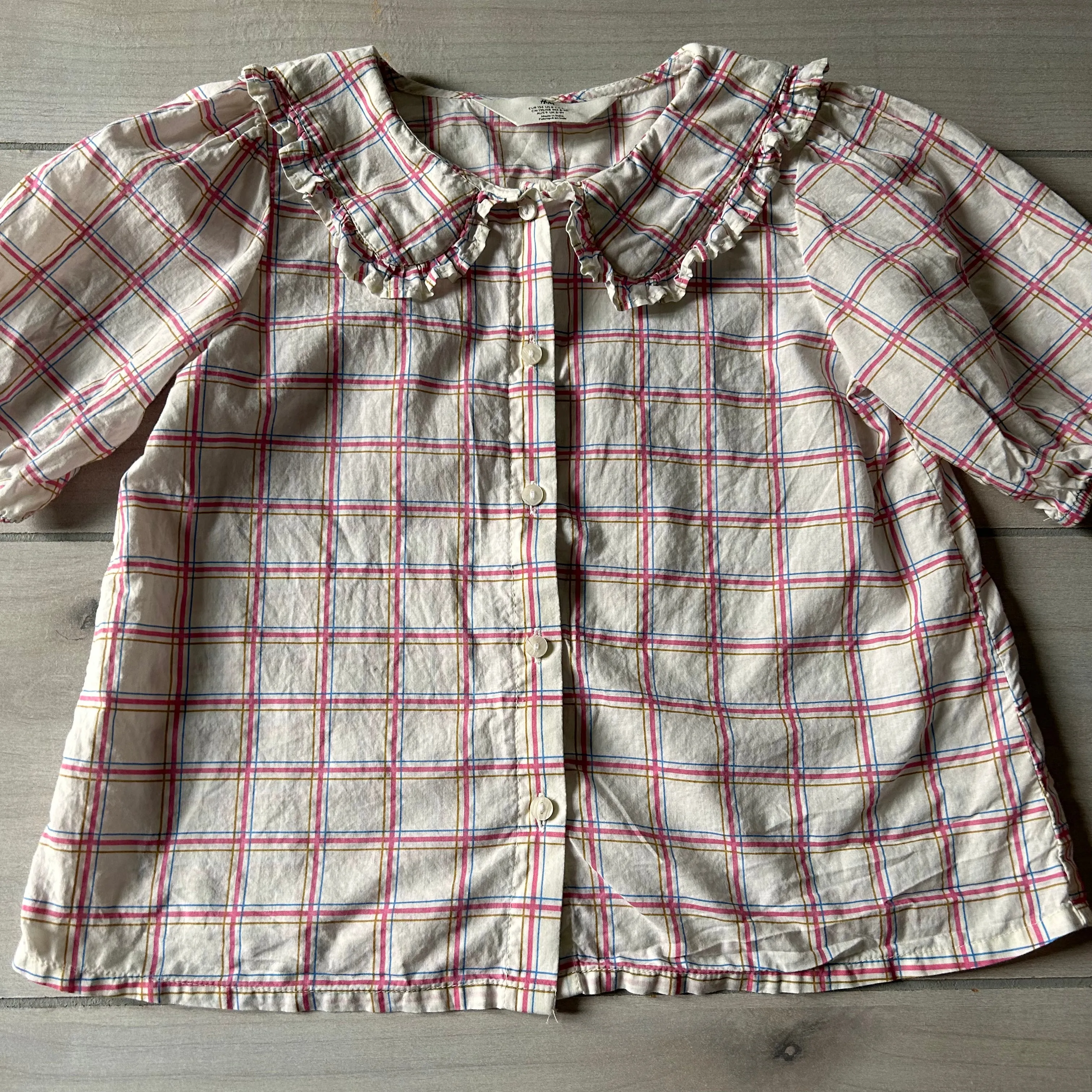 H&M Plaid Big Collar Cotton Shirt