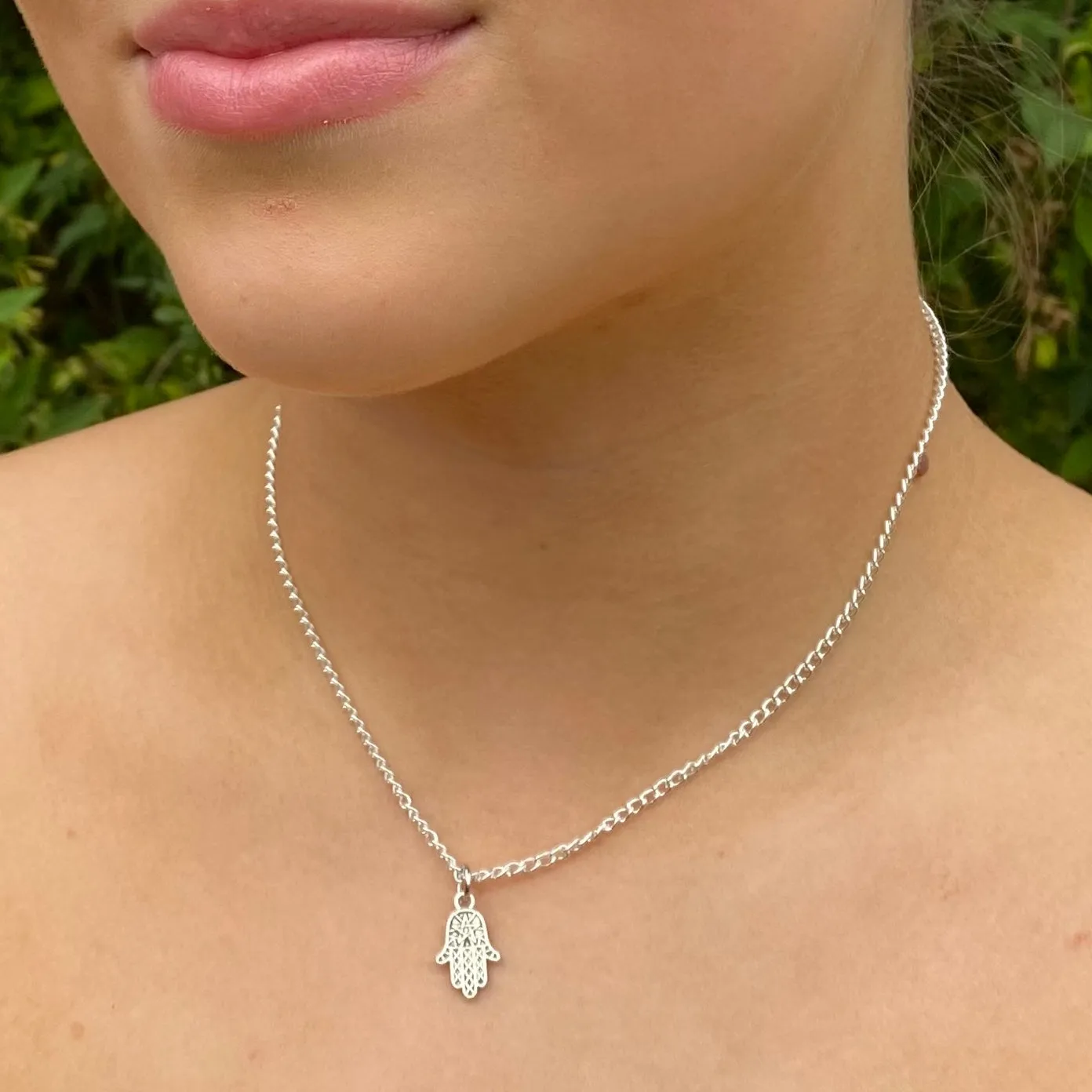 Hamsa Hand Charm Pendant Necklace