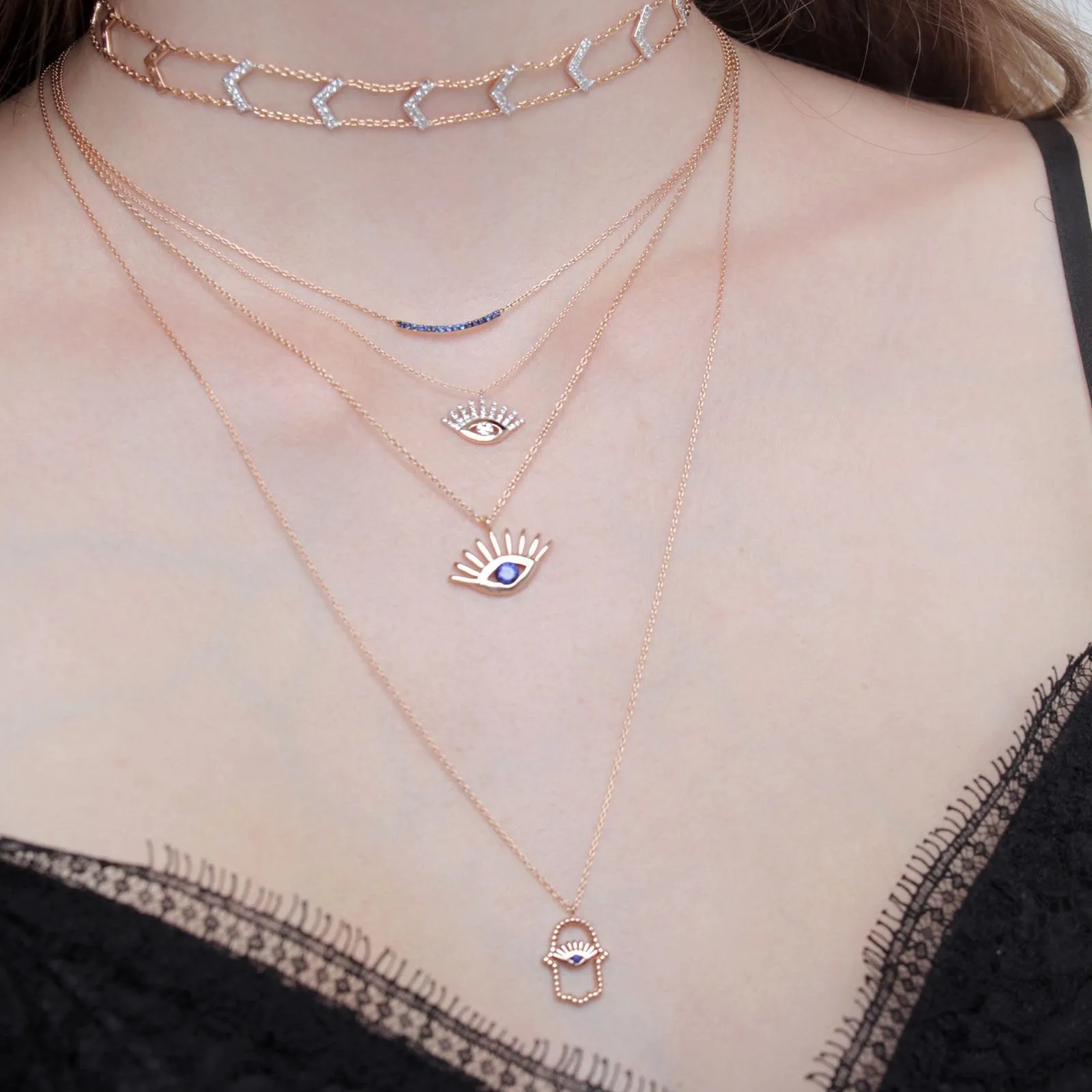 Hamsa İnce Zincir Kolye