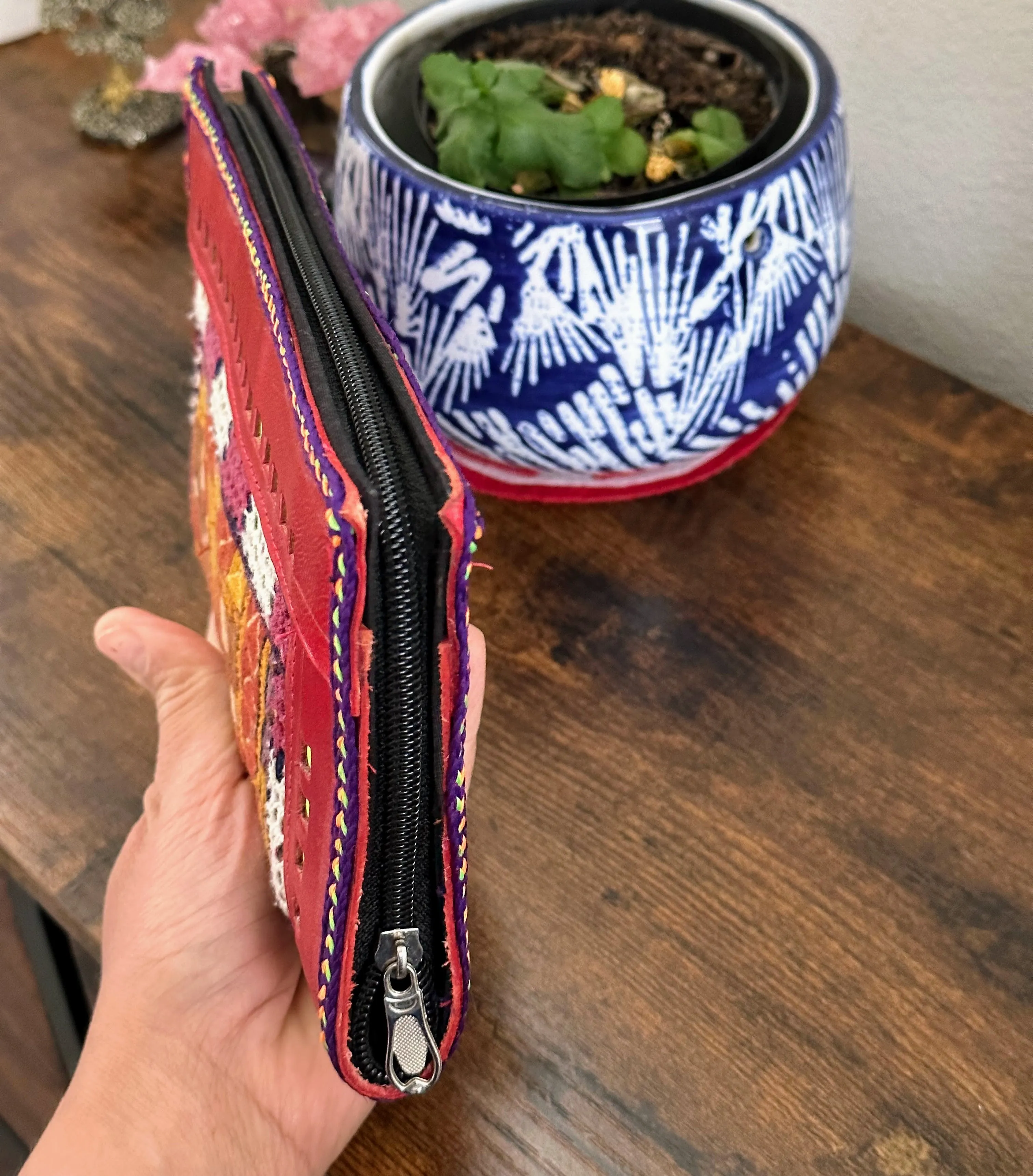 Hand Crafted Kutch Embroidered Clutch Wallet [Red D2]