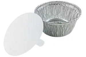 Handi-Foil 4 oz. Aluminum Foil Utility Cup w/Board Lid 125/PK