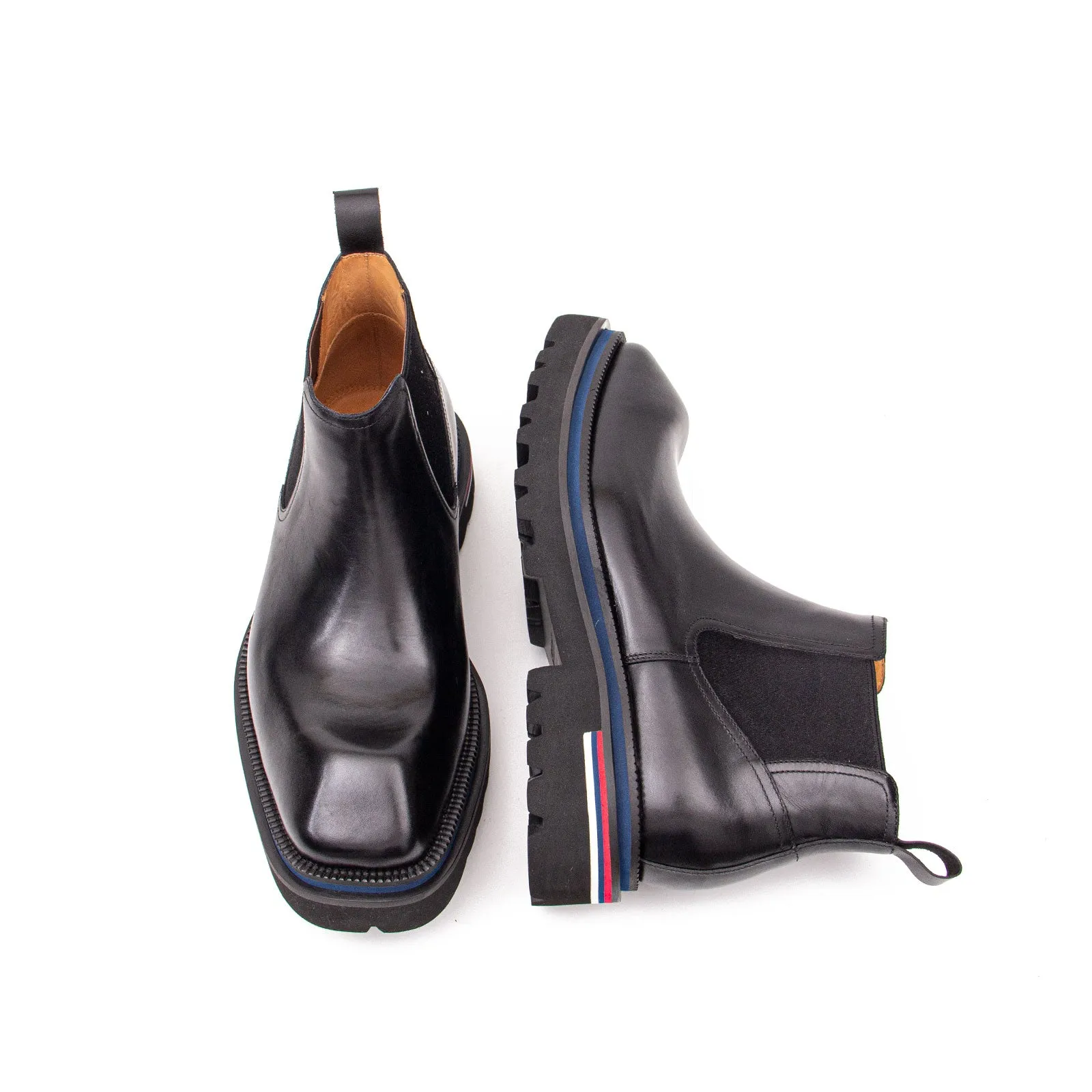 Handmade black calfskin Chelsea boots