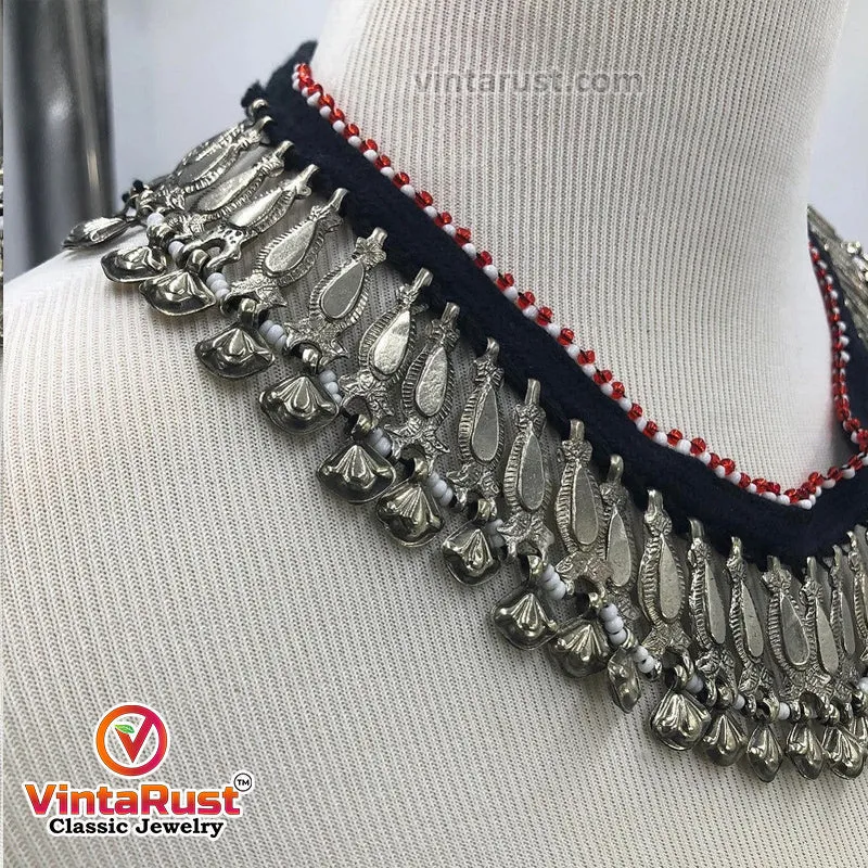Handmade Tribal Vintage Silver Statement Choker Necklace