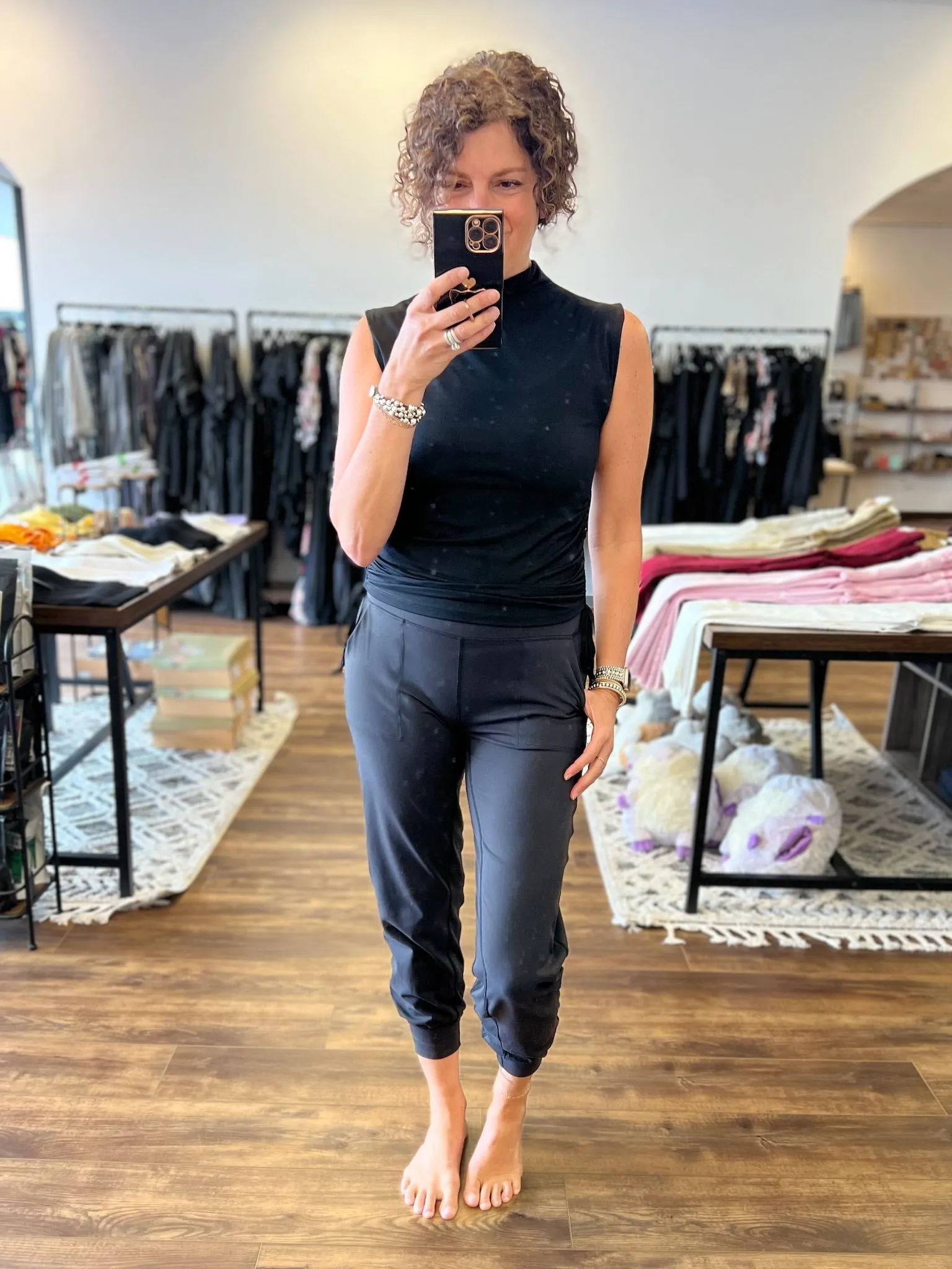 Hannah - Ruched Cinch Waist Mock Neck Top