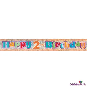 Happy 2nd Birthday - Banner - Unique