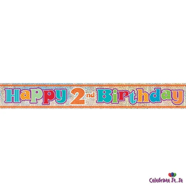 Happy 2nd Birthday - Banner - Unique