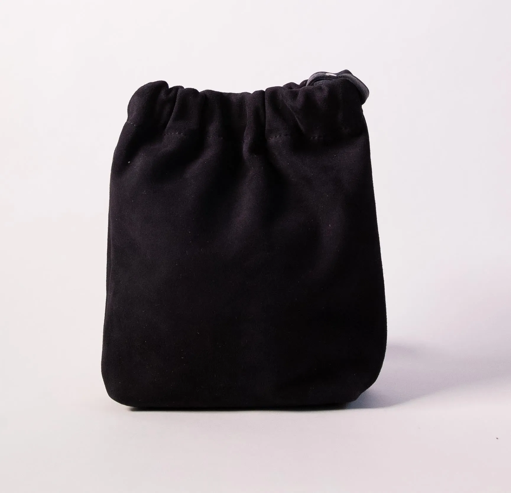 Harpers Emporium Gathered Bag in Black Suede