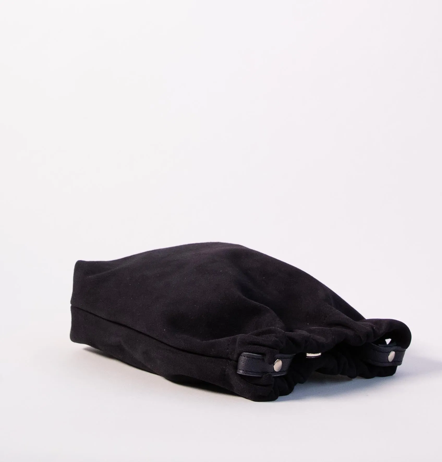Harpers Emporium Gathered Bag in Black Suede