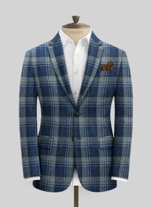 Harris Tweed Blue Tartan Jacket