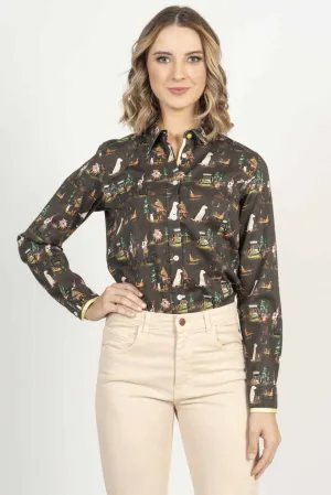Hartwell Layla Brown Hunting Print Shirt