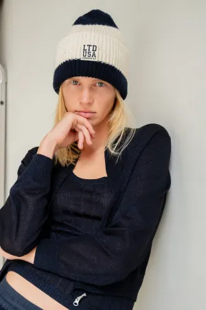 HAT STRIPE (W24B306LTD) NAVY - CREAM