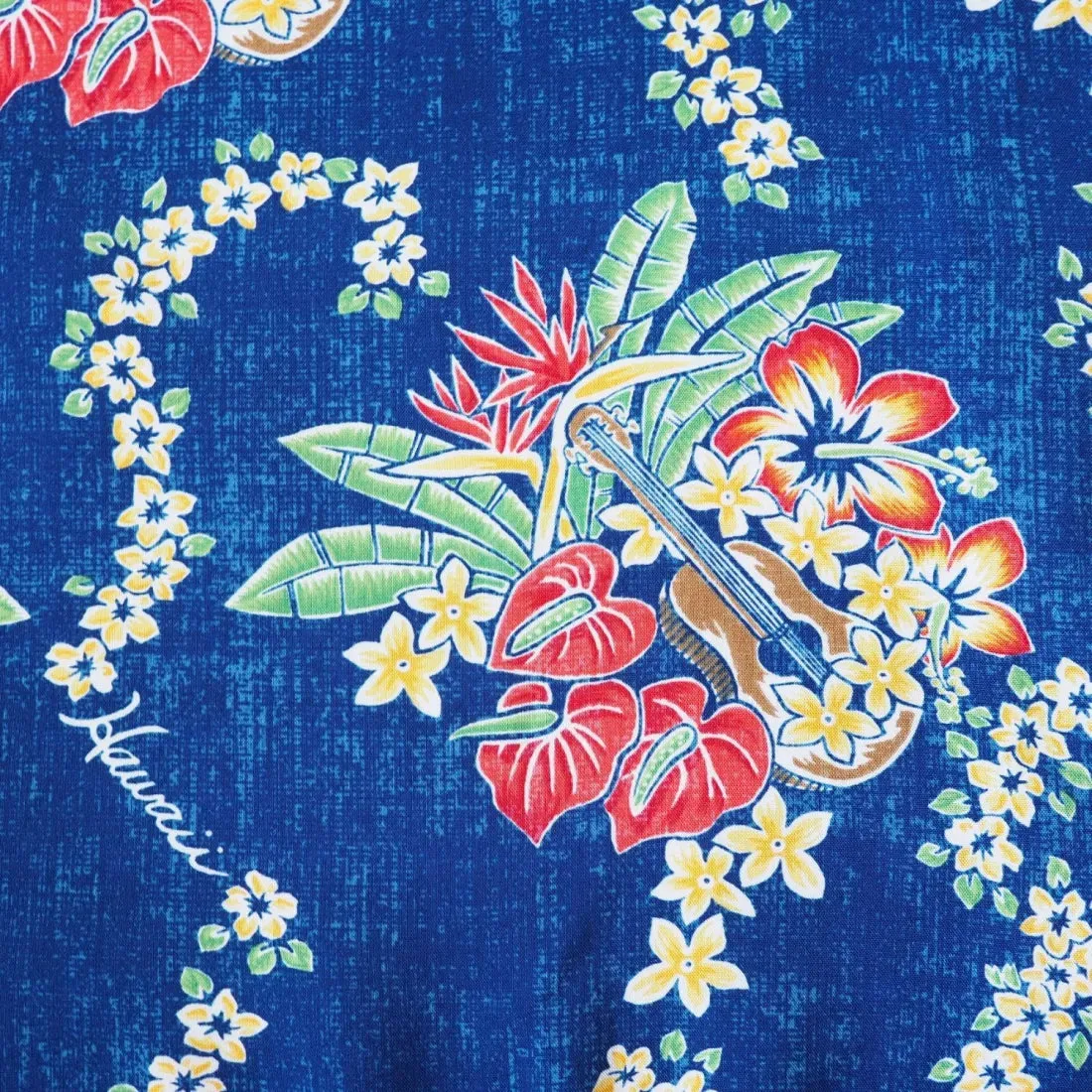Hawaii Lei Blue Hawaiian Rayon Shirt