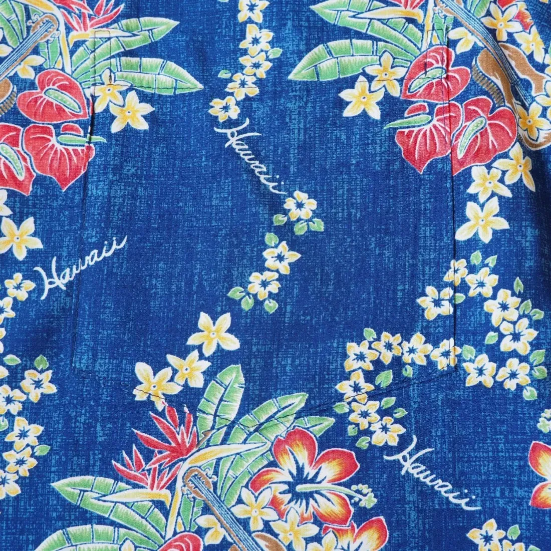 Hawaii Lei Blue Hawaiian Rayon Shirt