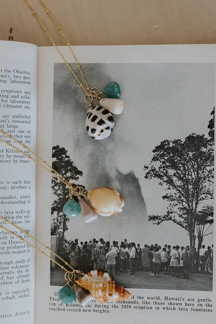 Hawaiian Shell Pile Necklaces - Grandidierite