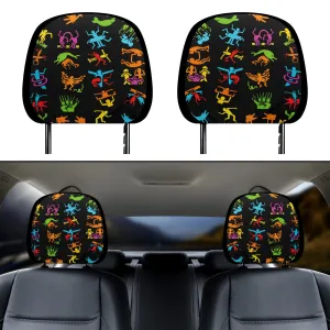 Headrest Cover for Cars | Universal fit | Trendy Designs on Auto Headrest slipcover - Haring style