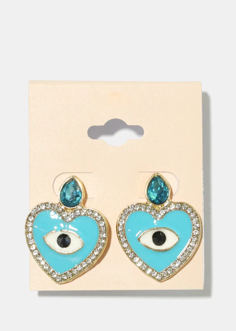 Heart Evil Eye Earrings