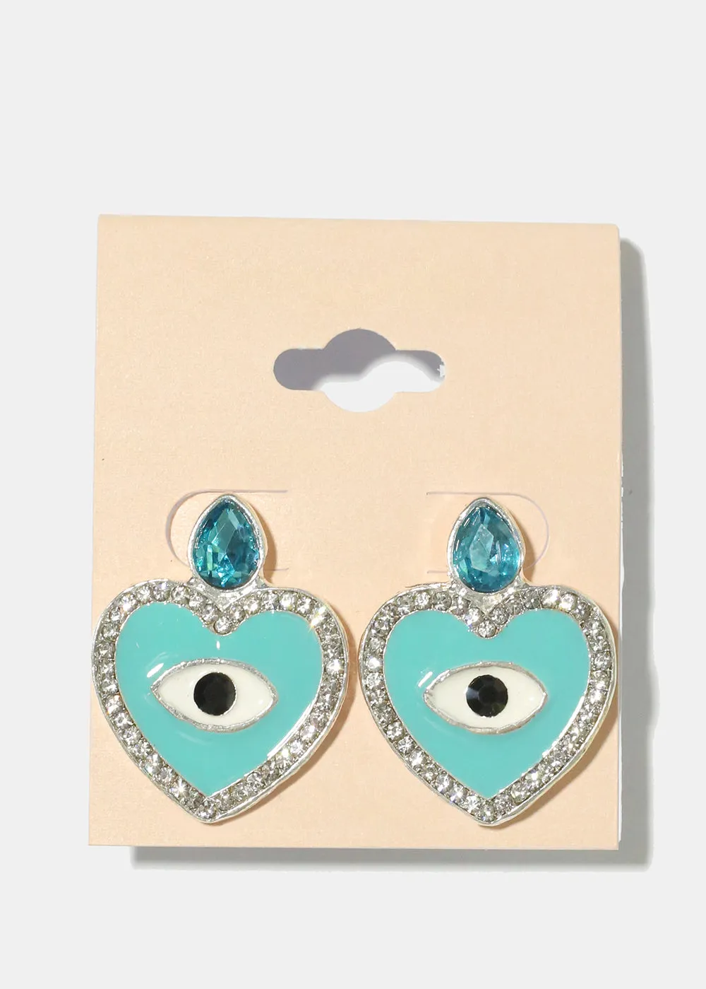 Heart Evil Eye Earrings